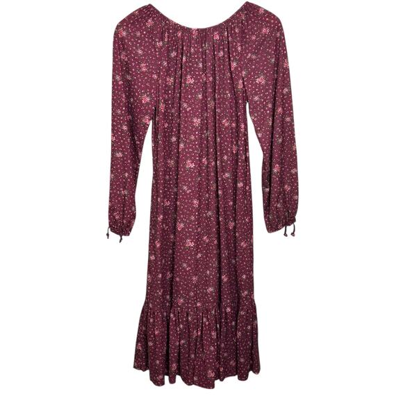 Vtg 1980's Lanz Original Floral Print Tiered Hem Cottage Core Midi Dress - Picture 6 of 8